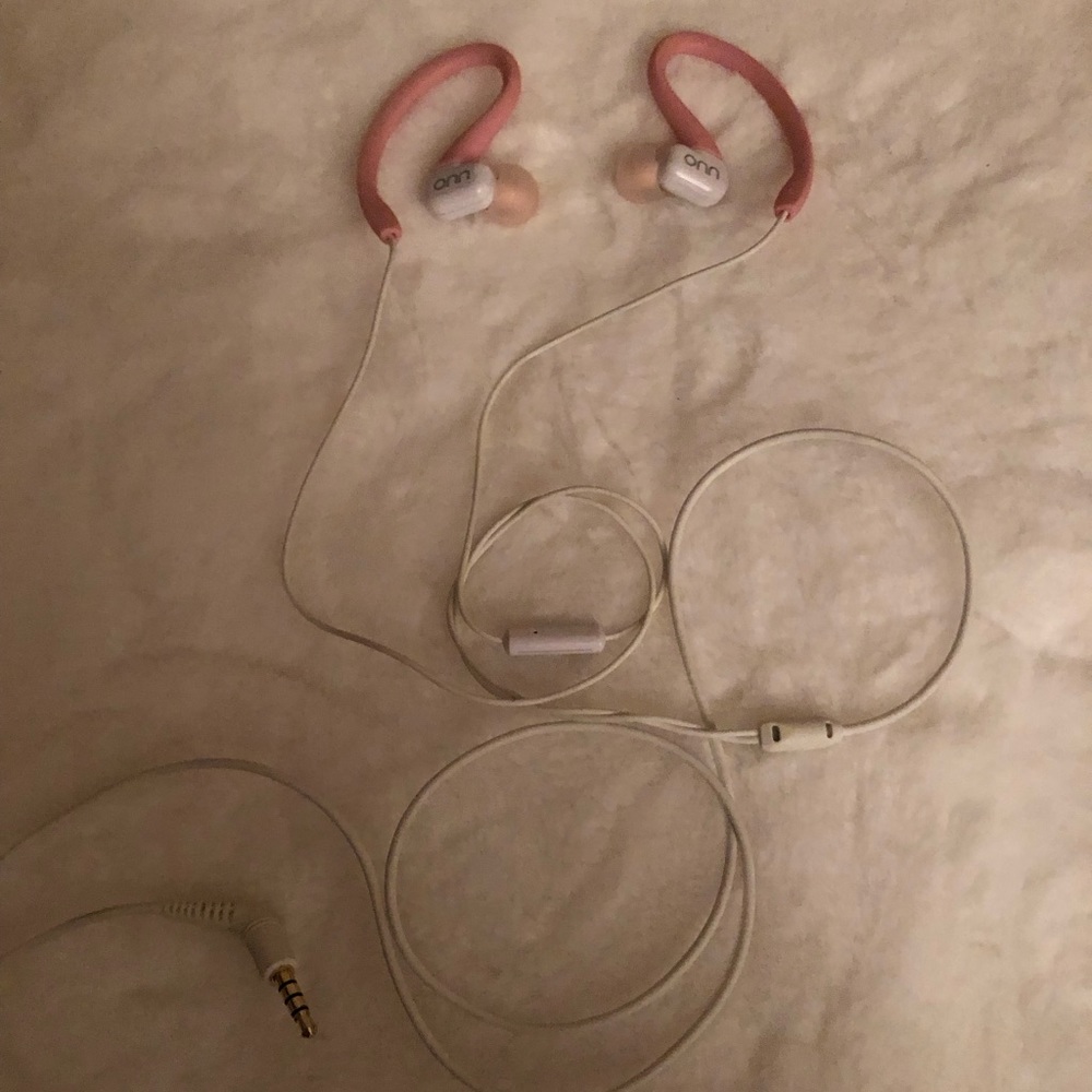Onn wired earbuds light pink